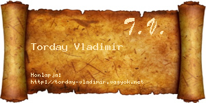 Torday Vladimir névjegykártya